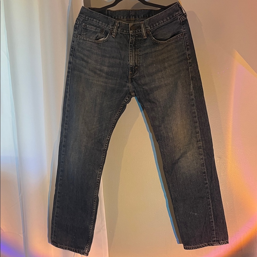 Vintage Levi's Men's Dark Blue Straight Jeans